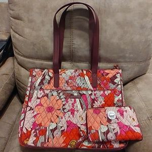 Vera Bradley Cummuter Tote and Turnlock Wallet